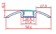 F001 2m Length, Flat Aluminium Profile for LED Strip Light