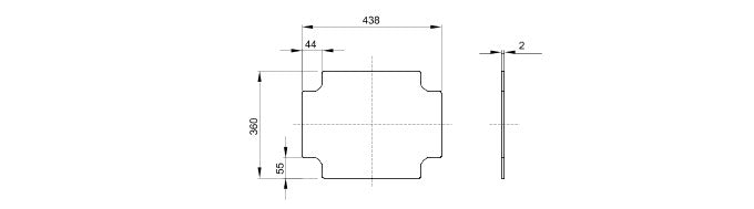 Gewiss GW44619 Back-Mounting Plate for 460X380mm Boxed Galvanized Steel