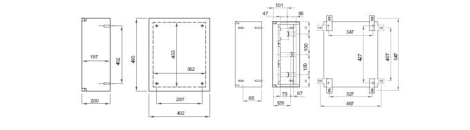 Gewiss GW46033 405X500X200mm Metal Enclosure w- Blank Door & Lock