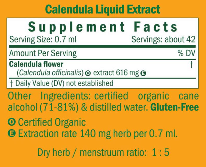Herb Pharm Calendula Immune Support Ingredients