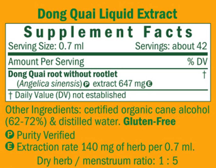 Herb Pharm Dong Quai Ingredients