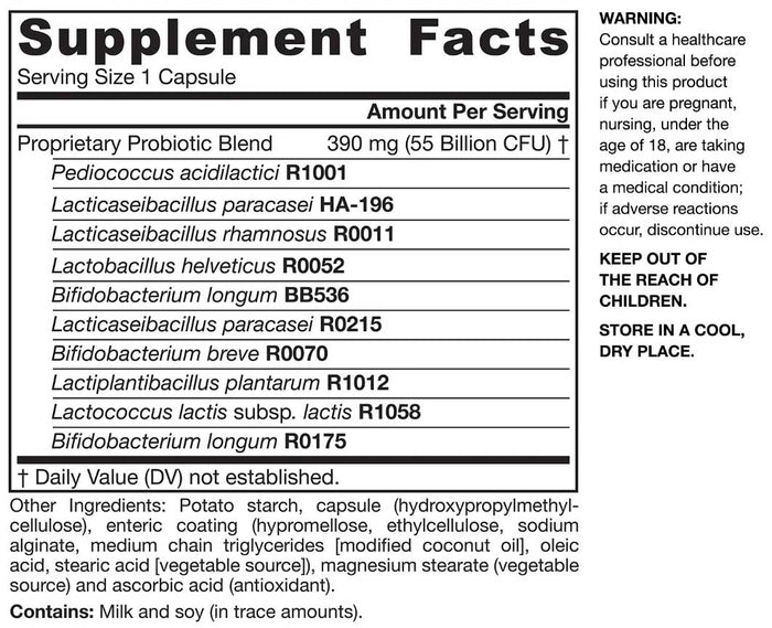 Jarrow Formulas Jarro-Dophilus EPS Advanced 55 Billion CFU Ingredients