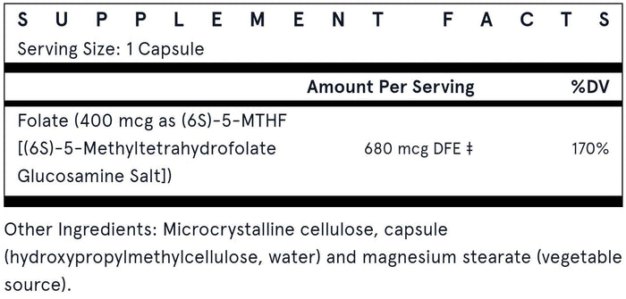 Jarrow Formulas Methyl Folate 400 mcg Ingredients