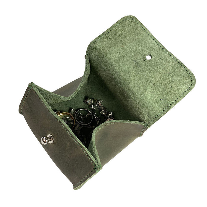 Interior of a Hide & Drink Jewelry Pouch revealing its design for rings and precious items with a practical twist. A perfect addition to wedding gift presentations.