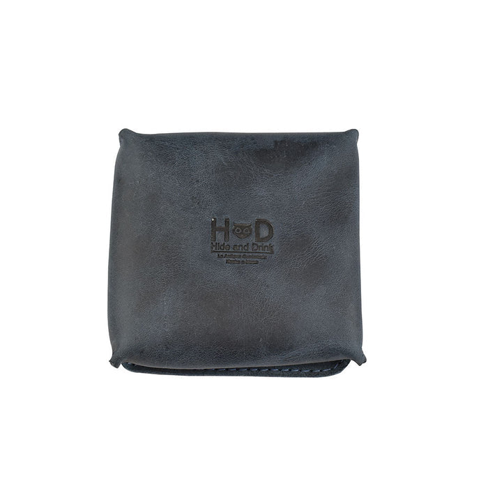 Front shot of a Hide & Drink Jewelry Pouch, featuring its robust full grain leather exterior. Offers ideal storage for rings, perfect as a unique wedding gift.