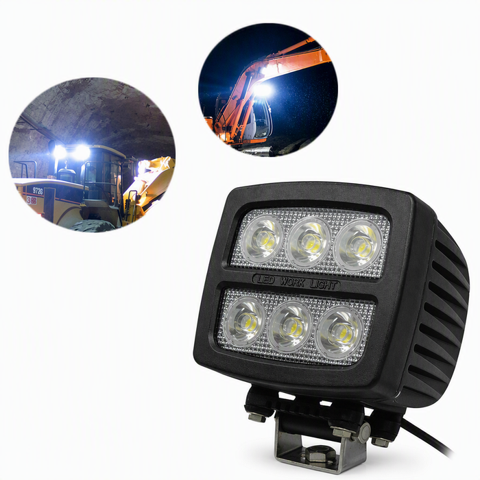 LED Work Light,55W 6x10W Osram LED, IP68, 10-60V DC, For Heavy Duty Truck Bulldozer Mining Equipment