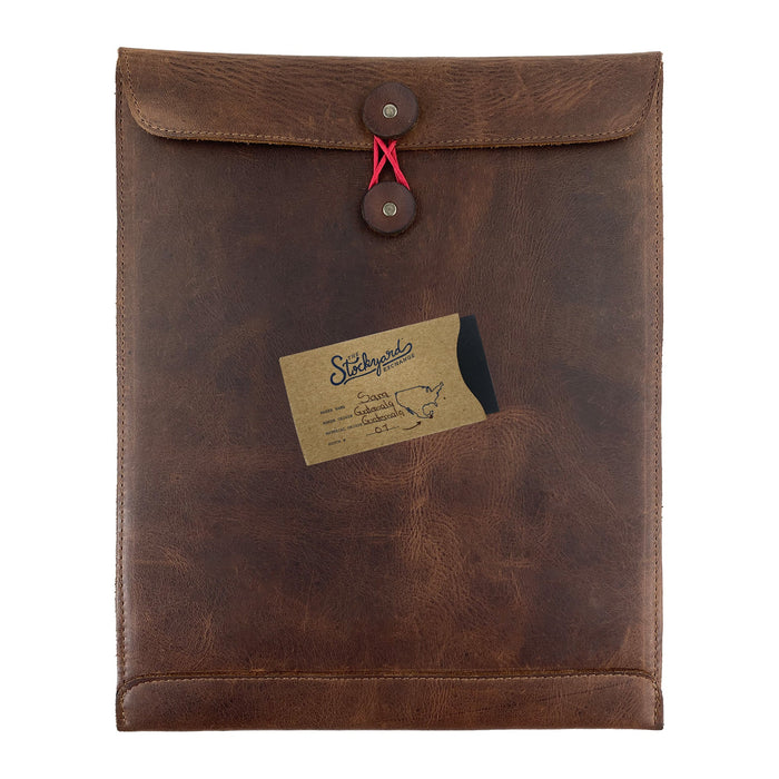 Chic Mailing Envelope Folder by Hide & Drink, featuring a card pocket for added convenience. This Mailing Envelope Document Holder is a thoughtful blend of functionality and style, perfect for both men and women. Handmade with care from Full Grain Leather in Oaxaca Mexico.