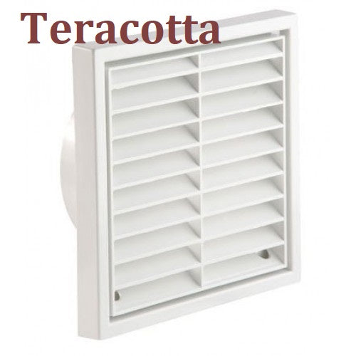 Manrose 1170T 125mm Fixed Louvre Grille - Terracotta