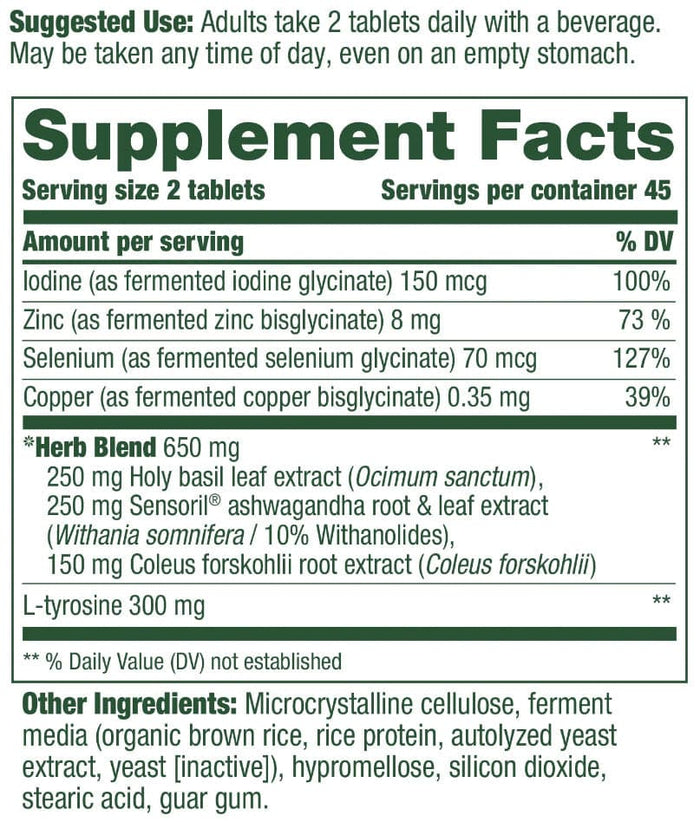 MegaFood Thyroid Strength Ingredients