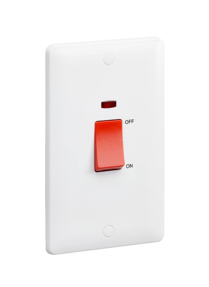 MK Base 45A 2G DP Switch with Neon (2G Portrait) (MB5215NWHI)