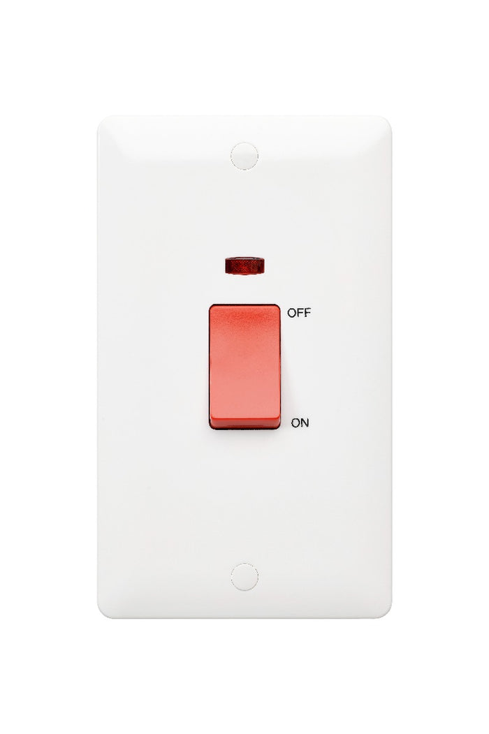 MK Base 45A 2G DP Switch with Neon (2G Portrait) (MB5215NWHI)
