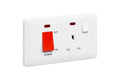 MK Base 45A DP Switch & 13A DP Switched SKT Neon (MB5061WHI)
