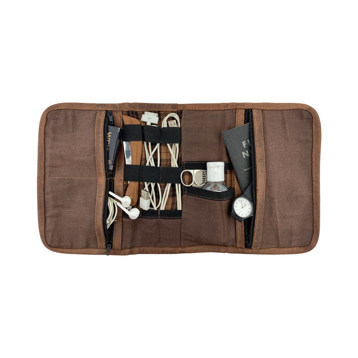 Multi Purpose Travel Organizer Roll For Cables - Stockyard X 'The Leather Store'