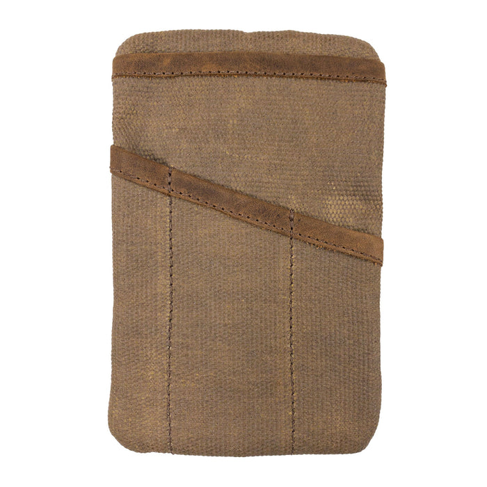Back view of the Multi-tool Pocket Pouch by Hide & Drink, emphasizing the craftsmanship and rustic design, making it a great option for an EDC zippered bag.
