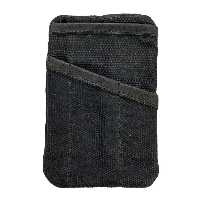 Back view of the black Multi-tool Pocket Pouch by Hide & Drink, showcasing the quality craftsmanship and design suitable for an everyday carry bag.