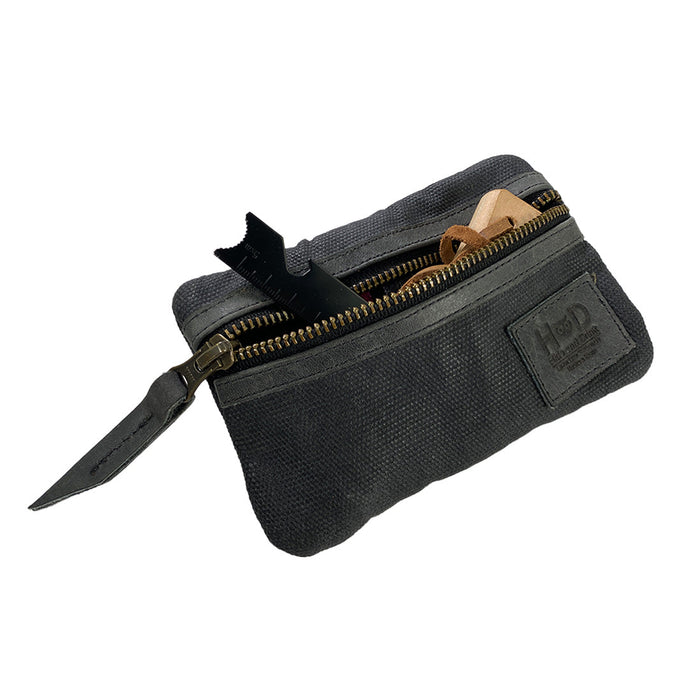 Detailed view of the Multi-tool Pocket Pouch by Hide & Drink, highlighting its spacious interior, making it perfect as a compact multipurpose tool case.