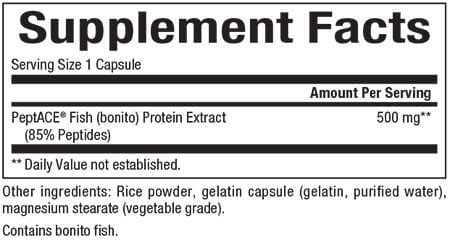Natural Factors PeptACE Fish Peptides Ingredients