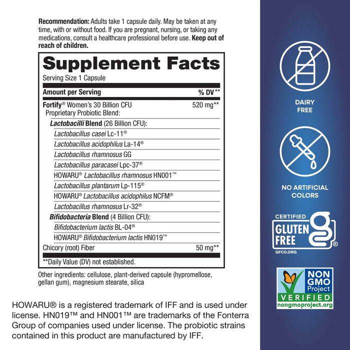 Nature's Way Fortify Women's Daily Pre+Probiotic Ingredients