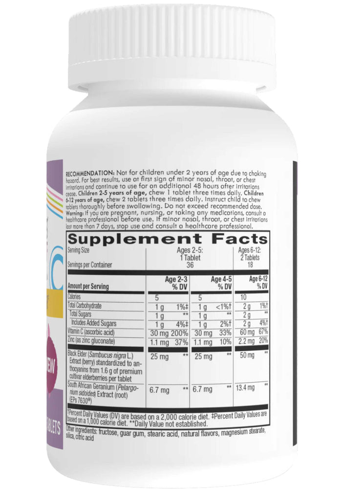 Nature's Way Sambucus Relief Chewables for Kids Ingredients