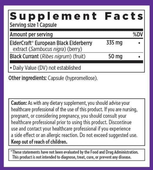 New Chapter Elderberry Force Ingredients