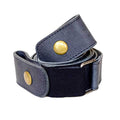 Hide & Drink's No Buckle Belt features a unique design with a brass snap, perfect for a comfortable fit. This buckle-free leather belt is 1.5 inches wide, stretchy, adjustable, and made from full grain leather through small batch production. Handmade in La Antigua Guatemala & Oaxaca Mexico, each belt is hand cut, hand sewn, and fire branded by artisans.
