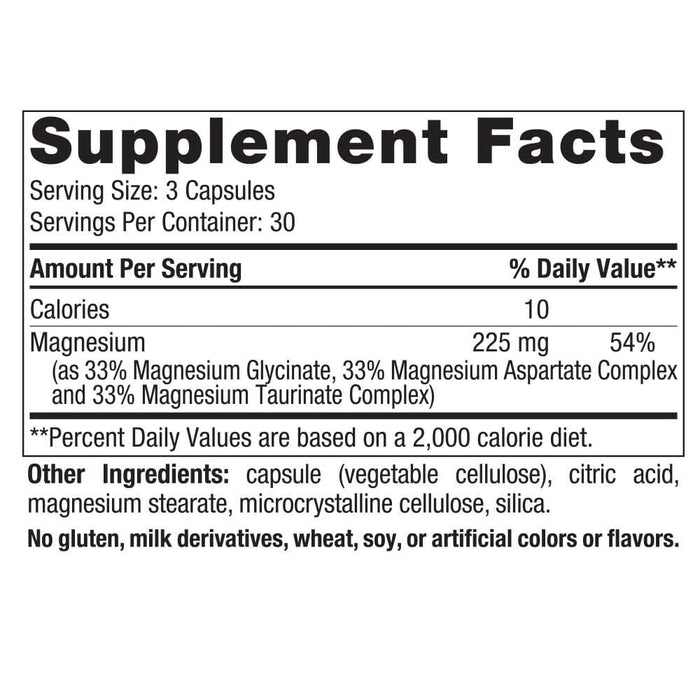 Nordic Naturals Magnesium Complex Ingredients