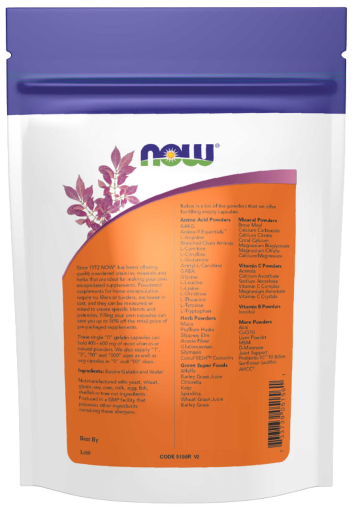 NOW Double "00" Veg Capsules Ingredients
