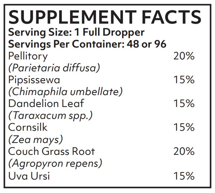 Nutritional Frontiers Kidney & Bladder Tincture Ingredients