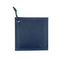 Hide & Drink Pot Pad in a vibrant black leather finish, beautifully designed for kitchen use. This double-layered rustic potholder is perfect for handling hot items with ease.
