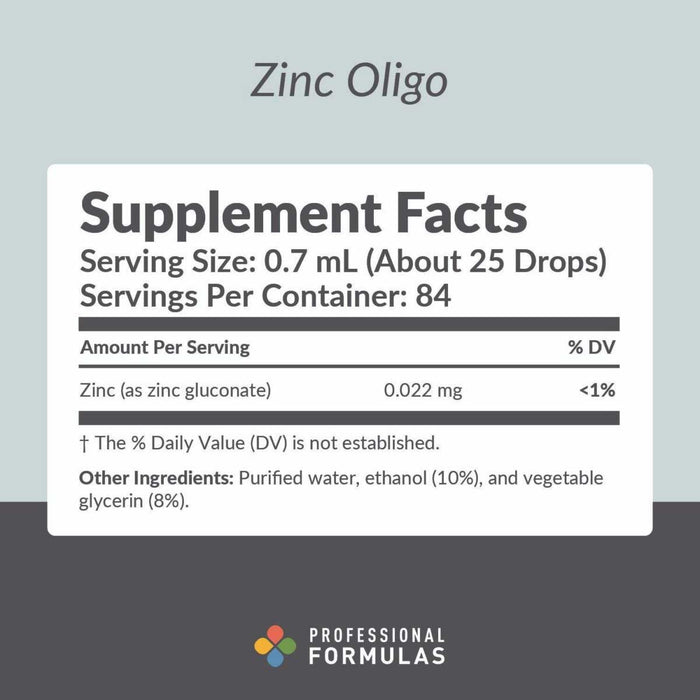Professional Formulas Zinc Oligo Ingredients