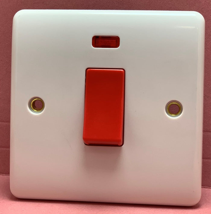 Quadrant Curveline 45A Switch Single Box Size with Neon - QC327