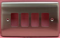 Quadrant Decor 4 Gang Front Plate in Satin Chrome - QD-G4-SC-B