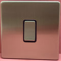 Quadrant Screwless  1 Gang 2 Way Switch in Satin Chrome - QSS3012SC-B