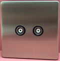 Quadrant Screwless 2 Gang Isolated TV Socket in Chrome - QSS4325SC-B