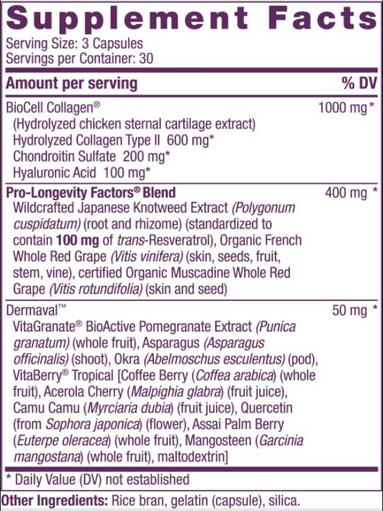 Reserveage Nutrition Ultra Collagen Booster Ingredients