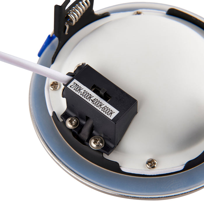 Saxby 112543 OrbitalPRO 4CCT (4-Colour Changing) Satin Nickel (Brushed Steel) Waterproof (IP65) Downlight