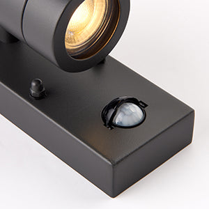 Saxby 94793 Palin PIR 2LT Palin Up & Down Wall Light IP44 7W - Anthracite Grey