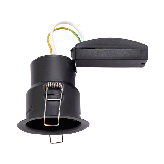 Saxby ShieldONE IP65 Fire Rated, Dimmable, GU10 Downlight for Bathrooms in Polished Chrome