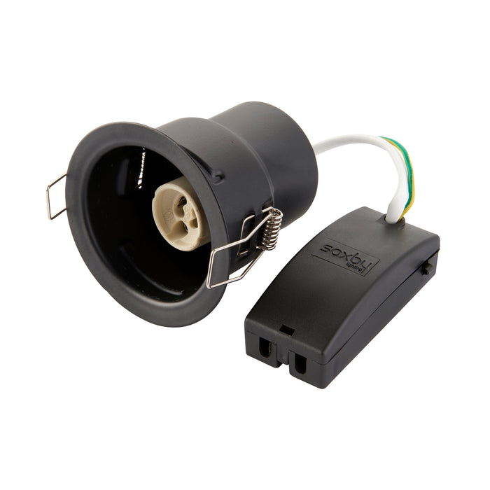 Saxby ShieldONE IP65 Fire Rated, Dimmable, GU10 Downlight for Bathrooms in Polished Chrome