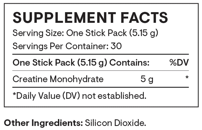 Thorne Research Creatine - Travel Packs Ingredients
