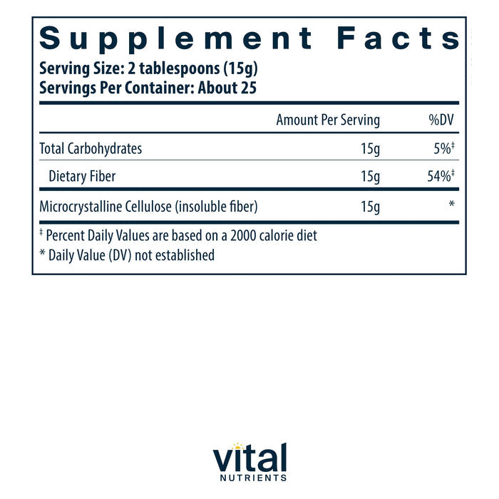 Vital Nutrients Cellulose Fiber Ingredients