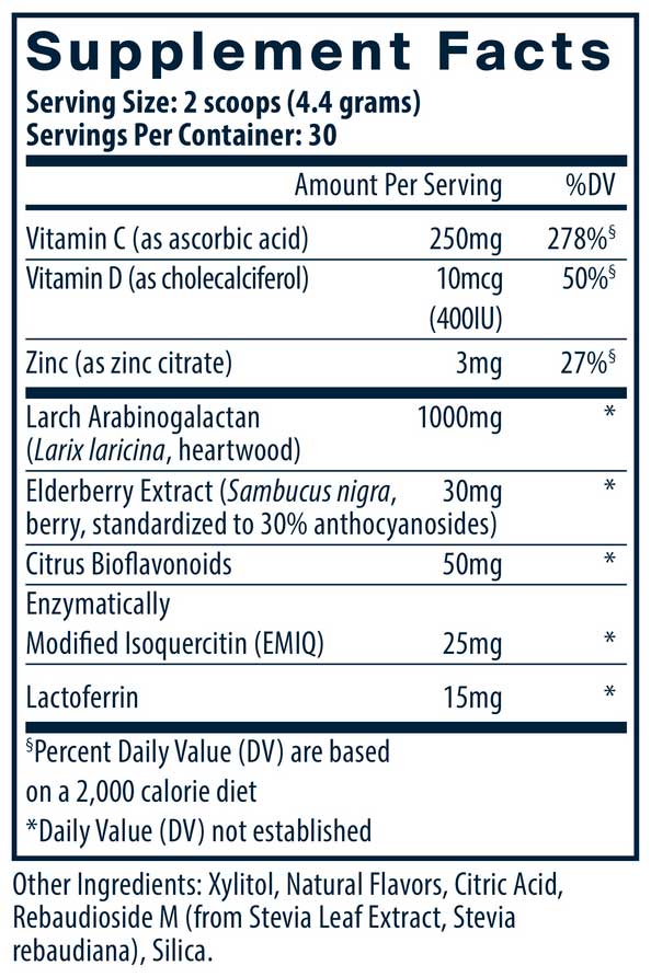 Vital Nutrients Kids Berry Brave Immune Powder Ingredients