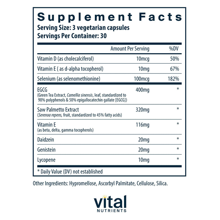 Vital Nutrients Prostate Health Tx Ingredients