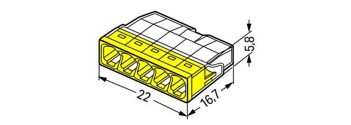 Wago Connector 5-Wire 0.5-2.5mm Connector (2273 - 205) - Box of 100