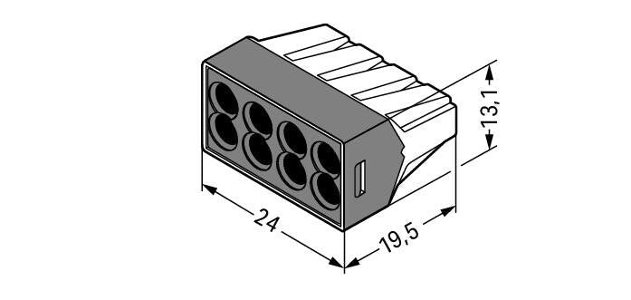 Wago Connector Push-Wire 8 Conductor for J-Boxes (773-108) - Box of 50