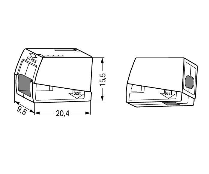 Wago Lighting 2-Wire 2.5mm Connector (224-112) - Box of 100