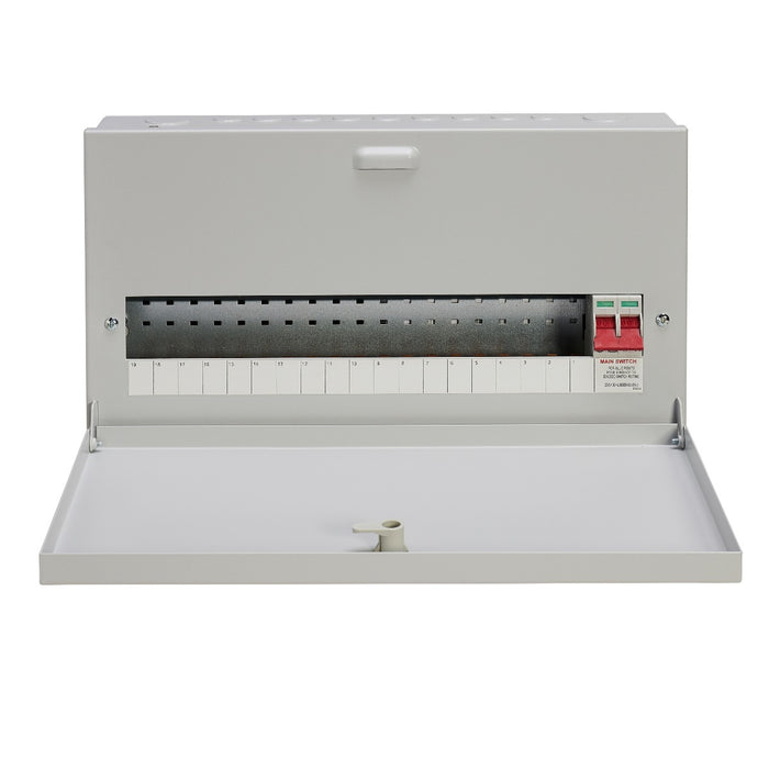 Wylex NHSPN00191 19-Way 125A Surface 1P+N Distribution Board c-w Switch Disconnector