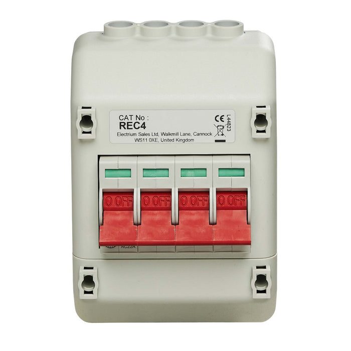 Wylex REC4 Enclosed, Insulated, 100A 4P Supply Isolator
