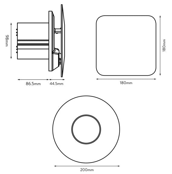 Xpelair Simply Silent Contour Extractor Fan C4TSR (Timer)