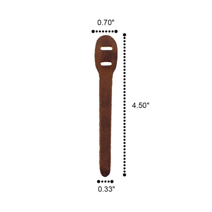 Full grain leather Zipper Pull Replacement by Hide & Drink, featuring a rustic design. This piece is part of the 6 pack set, perfect for backpacks, jackets, wallets, luggage, and bags. Each hand cut and hand sewn pull is fire branded, reflecting the artisan quality from La Antigua Guatemala & Oaxaca Mexico.
